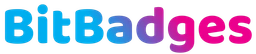 BitBadges wordmark in blue to pink gradient